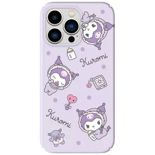Japanese Cartoon KU Baby Purple iPhone Case PLUS XS XR X 11 12 13 14 15 16 Pro Promax KawaiiGiftLand