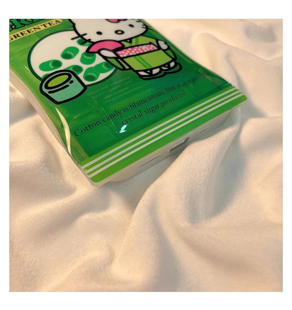 Japanese Cartoon KT Green Tea Snack Packing iPhone Case XS XR X 11 12 13 14 Pro Promax KawaiiGiftLand