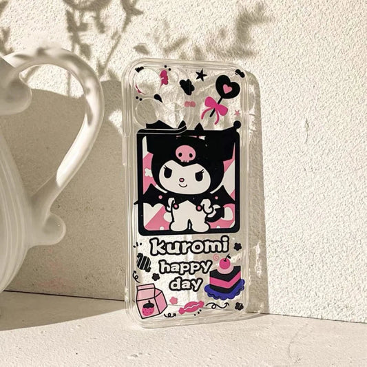Japanese Cartoon KU Happy Day iPhone Case 6 7 8 PLUS SE2 XS XR X 11 12 13 14 15 16 Pro Promax 12mini 13mini KawaiiGiftLand