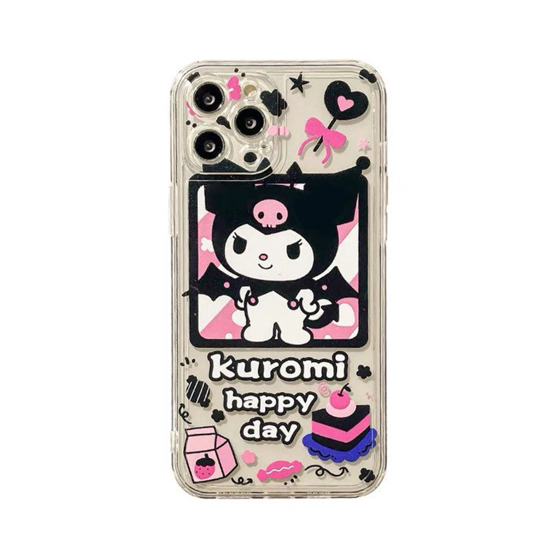 Japanese Cartoon KU Happy Day iPhone Case 6 7 8 PLUS SE2 XS XR X 11 12 13 14 15 16 Pro Promax 12mini 13mini KawaiiGiftLand