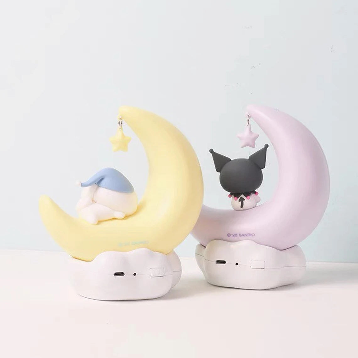 Sanrio Kuromi Sits on Moon Night Purple Light with USB Recharge KawaiiGiftLand