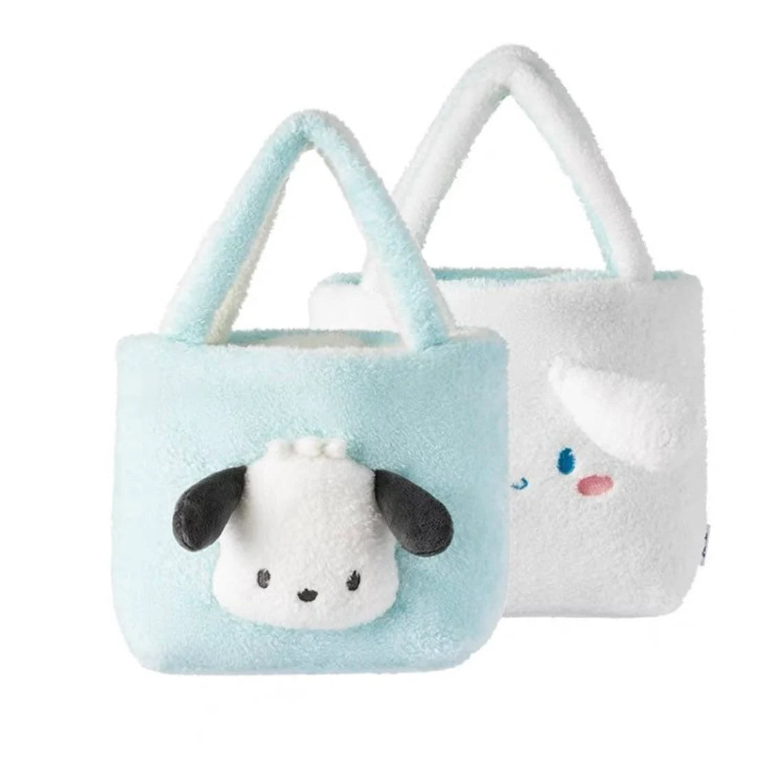Sanrio Double Face My Melody & Kuromi - Cinnamoroll & Pochacco Fluffy Hand Tote Bag KawaiiGiftLand