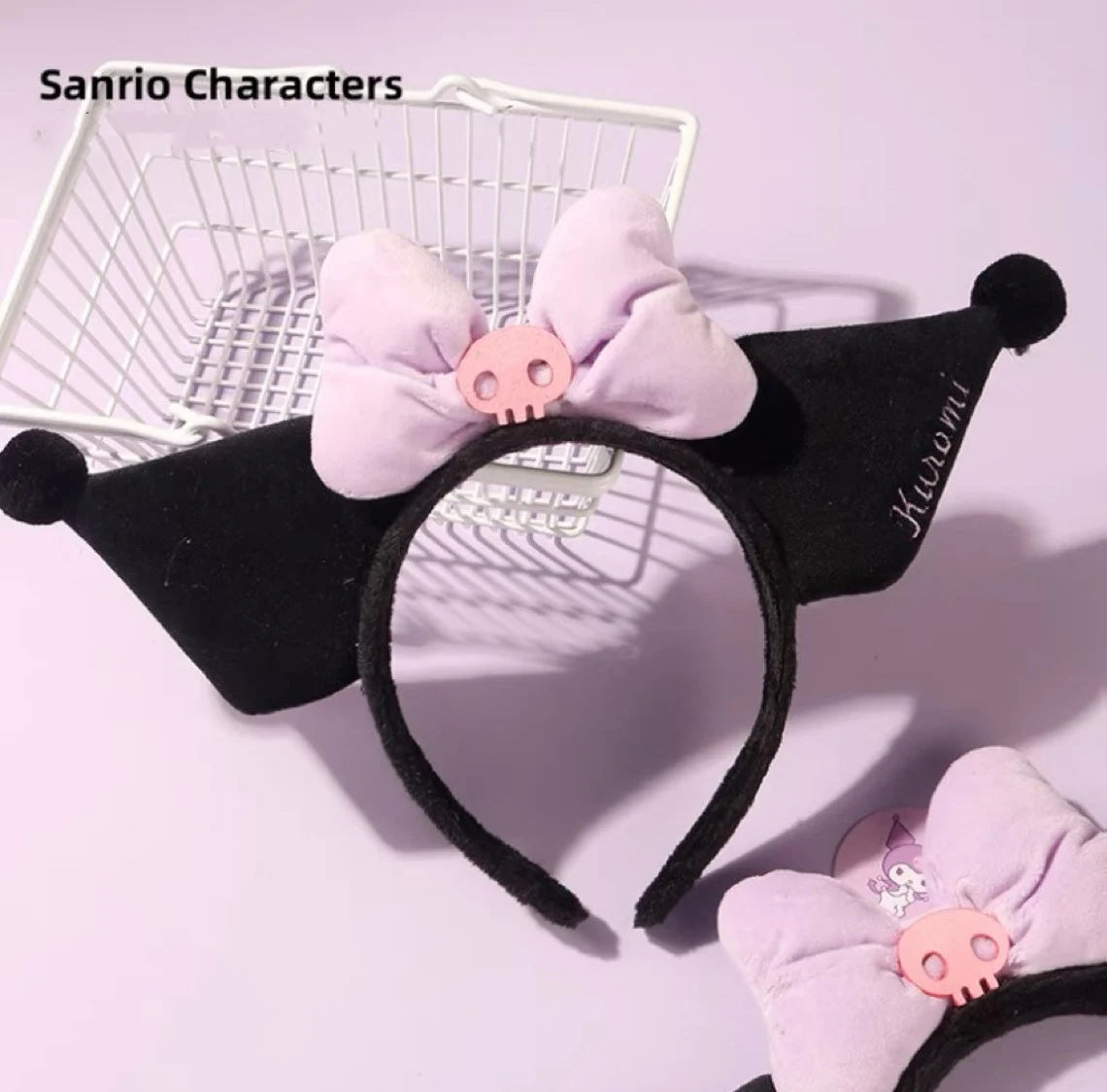 Kuromi Bow Headband Kuromi Ears Plush Headband Lolita Head Accessory Gift