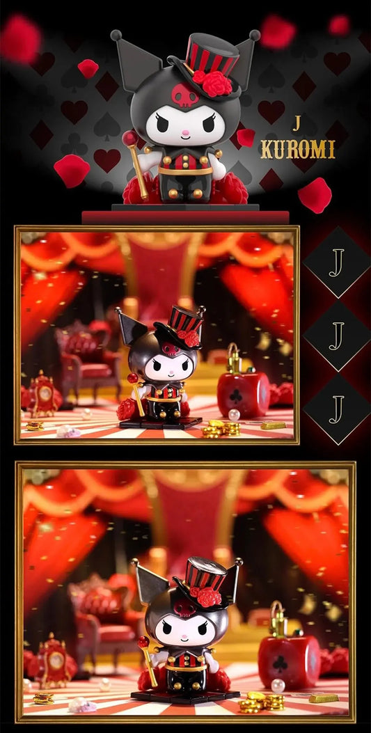 Mystery Blind Box Sanrio Characters Kuromi Poker Kingdom Series’s Kawaii Collectable Toys