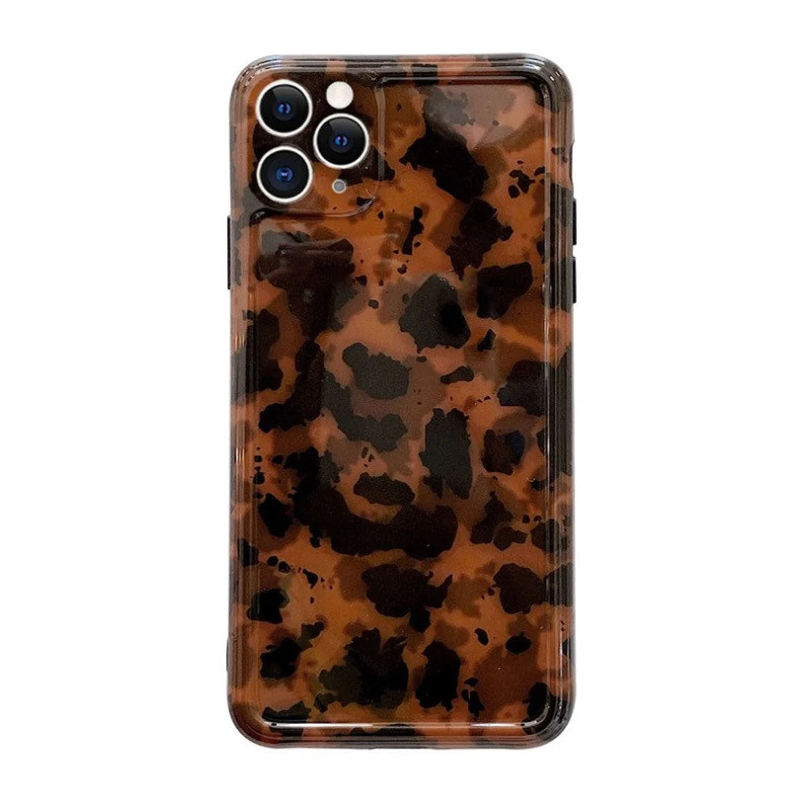 Korea Style Amber Leopard Fashion iPhone Case XS XR X 11 12 13 14 Pro Promax KawaiiGiftLand