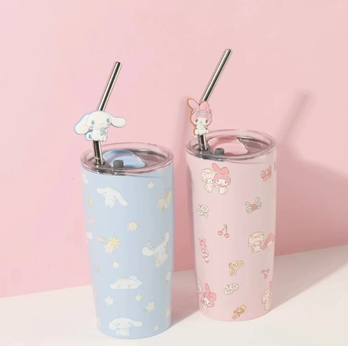 Sanrio Pink Strawberry Hello Kitty Stainless Steel Tumbler Cup