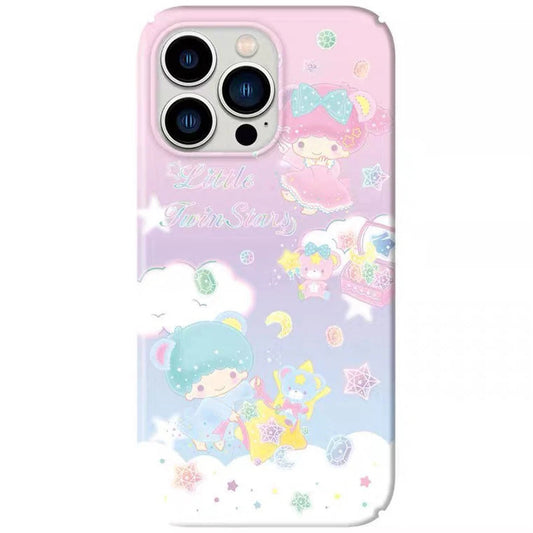 Japanese Cartoon Little Twin Stars on Clouds iPhone Case XS XR X 11 12 13 14 15 Pro Promax KawaiiGiftLand