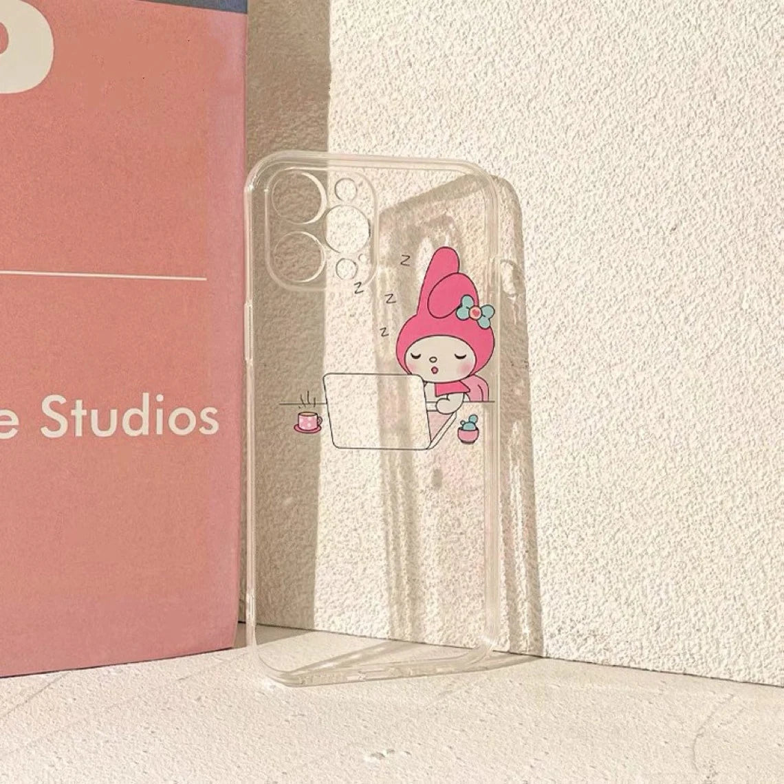 Japanese Cartoon MM Working and Sleeping iPhone Case 6 7 8 PLUS SE2 XS XR X 11 12 13 14 15 16 Pro Promax 12mini 13mini KawaiiGiftLand
