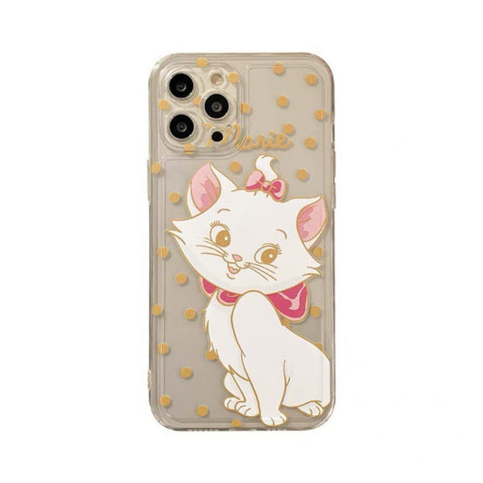 Marie White Cat iPhone Case 6 7 8 PLUS SE2 XS XR X 11 12 13 14 15 16 Pro Promax 12mini 13mini KawaiiGiftLand