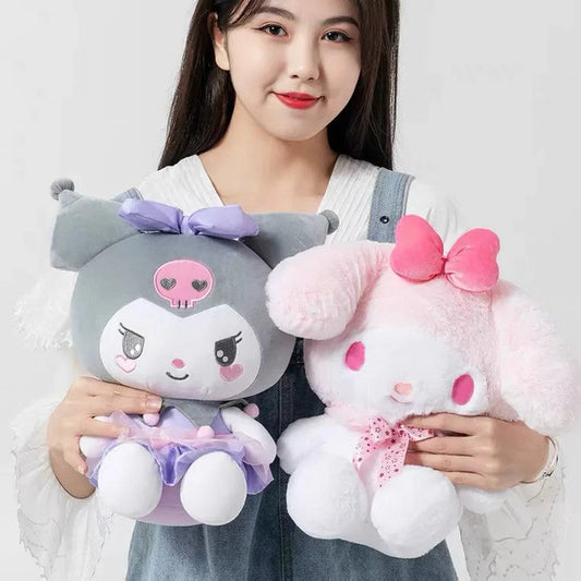 Sanrio Sakura Melody & Purple Dress Kuromi Plush Doll KawaiiGiftLand