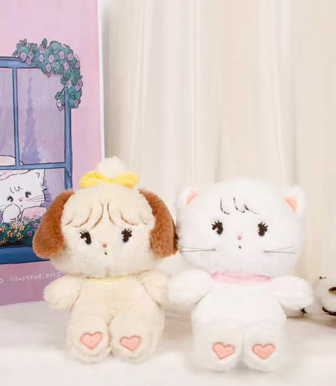 Mikko illustration Big Plush Doll Bear Latte Dog Souffie Kitten Mousse Rabbit Cammy KawaiiGiftLand