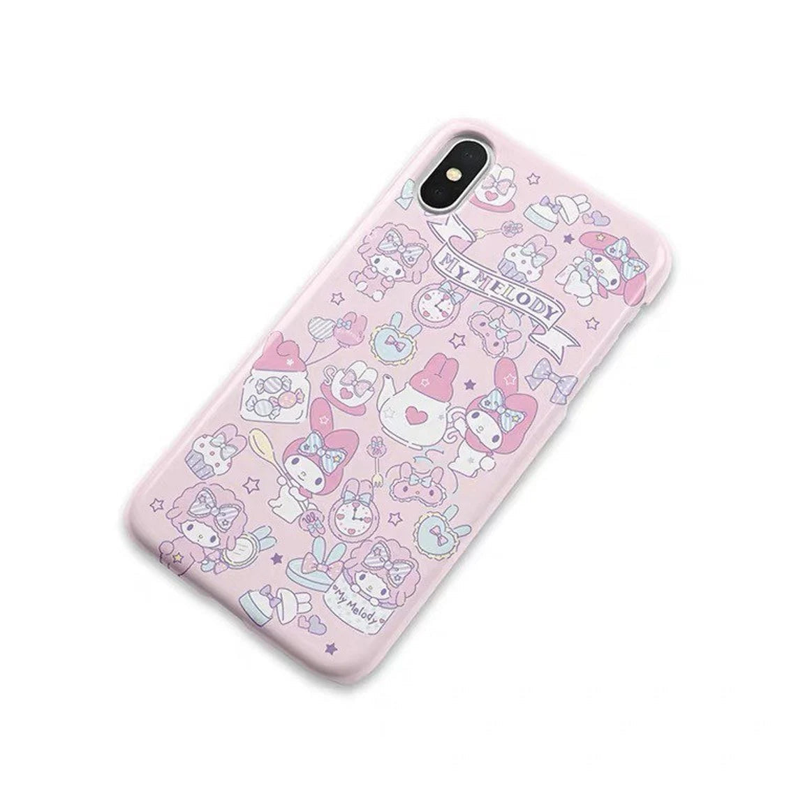 Japanese Cartoon MM & Piano Tea Party Pink iPhone Case PLUS XS XR X 11 12 13 14 15 Pro Promax KawaiiGiftLand