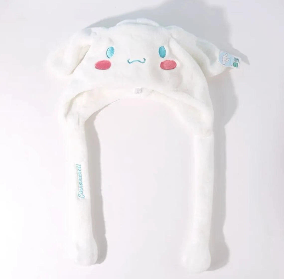 Sanrio My Melody Kuromi Cinnamoroll Hat Ear can Move Winter Warm Accessory Outfits KawaiiGiftLand