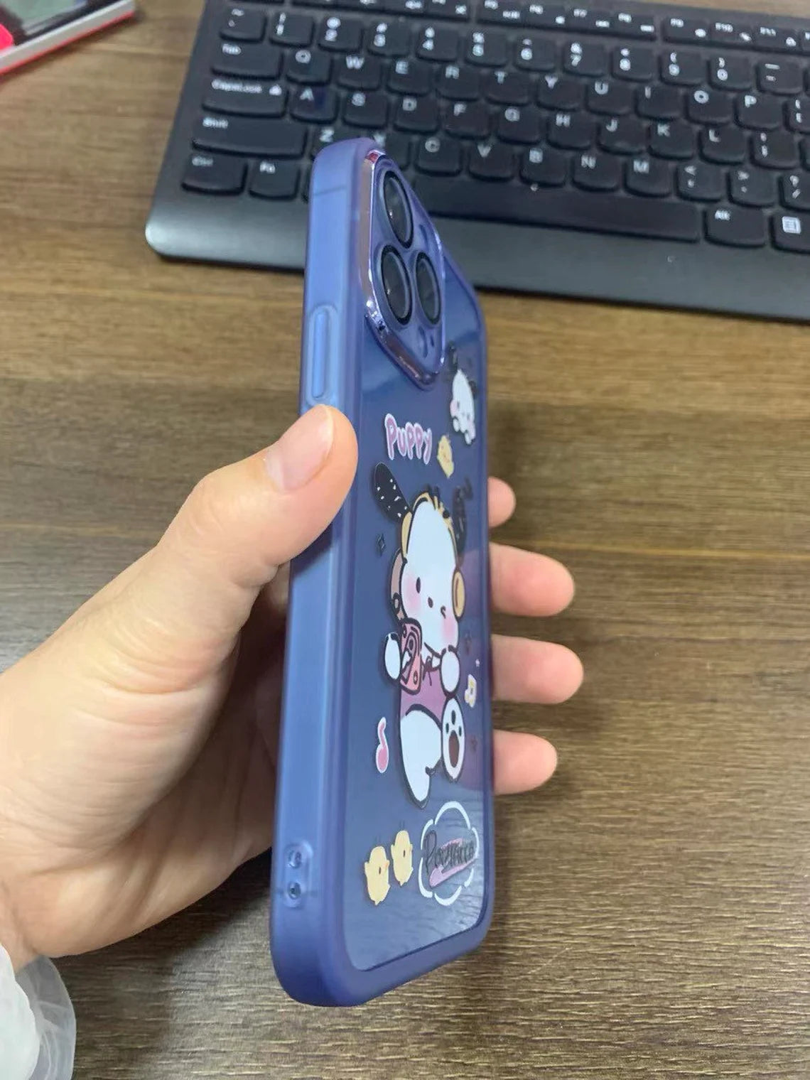 Japanese Cartoon Cute PC Listen Music Matt Full Protect Design iPhone Case PLUS XS XR X 11 12 13 14 15 16 Pro Promax KawaiiGiftLand