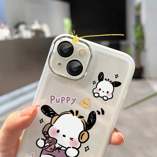 Japanese Cartoon Cute PC Listen Music Matt Full Protect Design iPhone Case PLUS XS XR X 11 12 13 14 15 16 Pro Promax KawaiiGiftLand