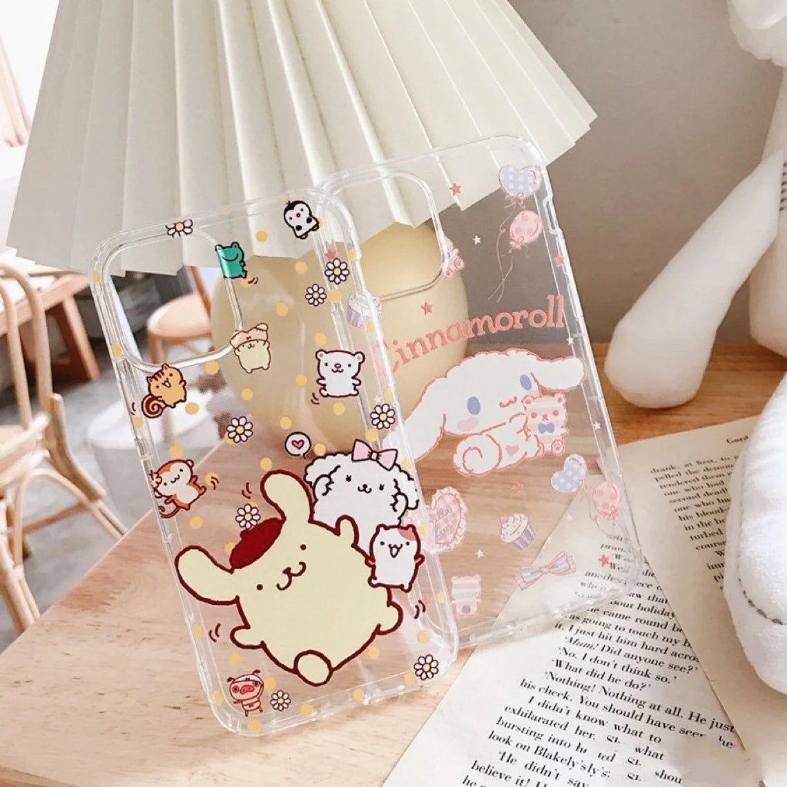 Japanese Cartoon PN with Friends CN with Teddy iPhone Case Kawaii Lovely Cute Lolita iPhone 6 7 8 PLUS SE2 XS XR 11 12 13 14 15 Pro Promax 12mini 13mini KawaiiGiftLand