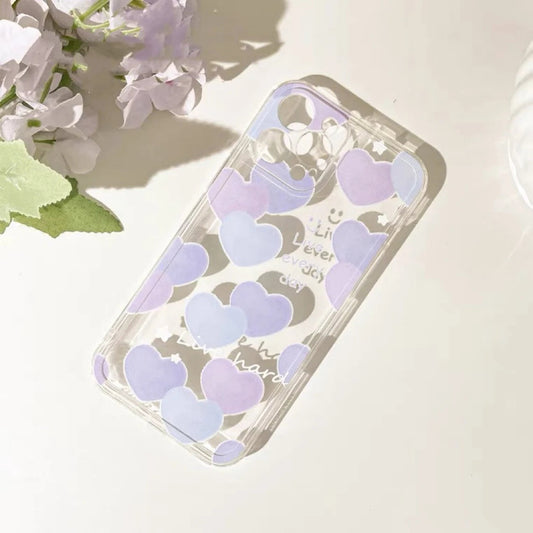 Full Purple Hearts iPhone Case 6 7 8 PLUS SE2 XS XR X 11 12 13 14 15 Pro Promax 12mini 13mini KawaiiGiftLand