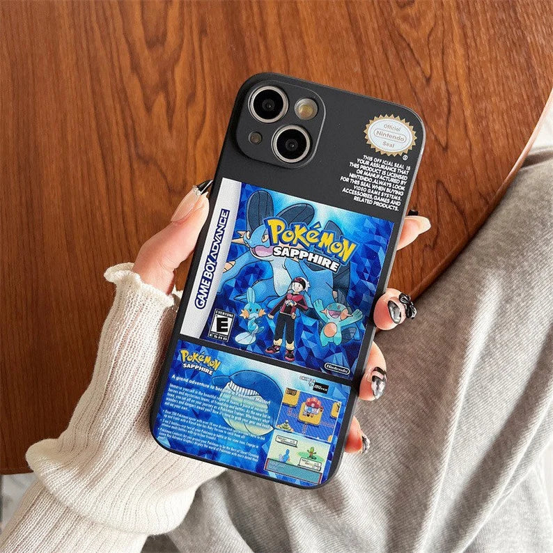 Pokémon Game Cover Pikachu Fire iPhone Case 6 7 8 PLUS SE2 XS XR X 11 12 13 14 15 16 Pro Promax 12mini 13mini KawaiiGiftLand