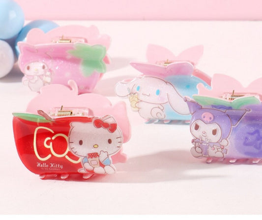 Sanrio Hello Kitty My Melody Kuromi Cinnamoroll with Sweets Big Hair Clip KawaiiGiftLand