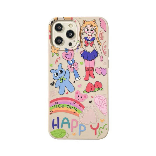 Hand Drawing Sailormoon Sailor Moon iPhone Case 6 7 8 PLUS SE2 XS XR X 11 12 13 14 15 16 Pro Promax 12mini 13mini KawaiiGiftLand