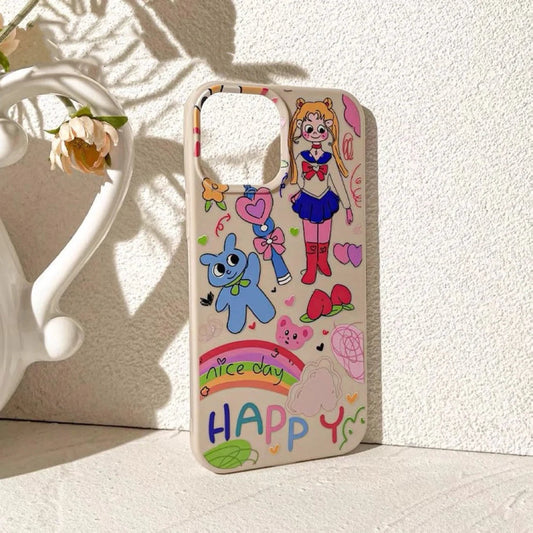 Hand Drawing Sailormoon Sailor Moon iPhone Case 6 7 8 PLUS SE2 XS XR X 11 12 13 14 15 16 Pro Promax 12mini 13mini KawaiiGiftLand