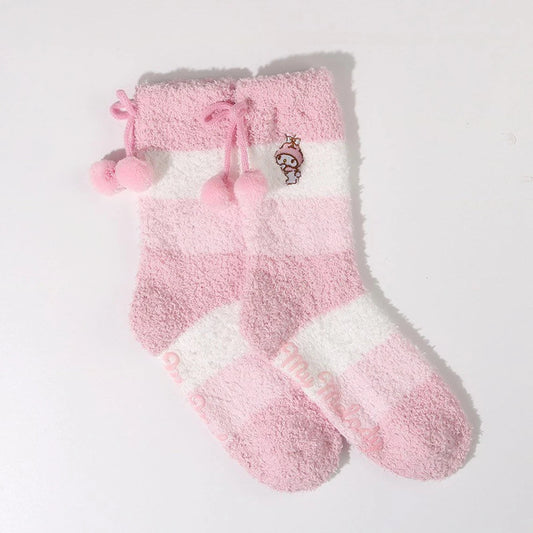 Sanrio Cinnamoroll Fluffy Home Warm Sock Winter Accessories KawaiiGiftLand