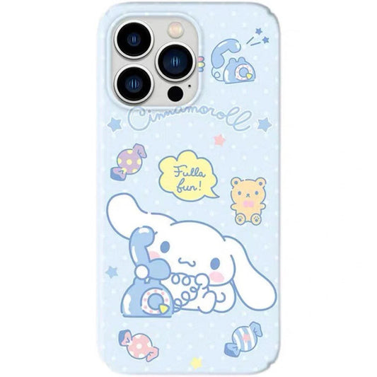 Japanese Cartoon CN with Telephone Blue iPhone Case 7 8 PLUS SE2 XS XR X 11 12 13 14 15 Pro Promax 12mini 13mini KawaiiGiftLand