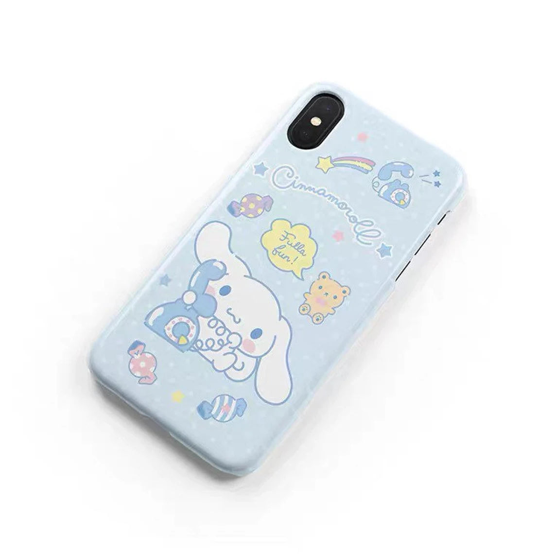 Japanese Cartoon CN with Telephone Blue iPhone Case 7 8 PLUS SE2 XS XR X 11 12 13 14 15 Pro Promax 12mini 13mini KawaiiGiftLand