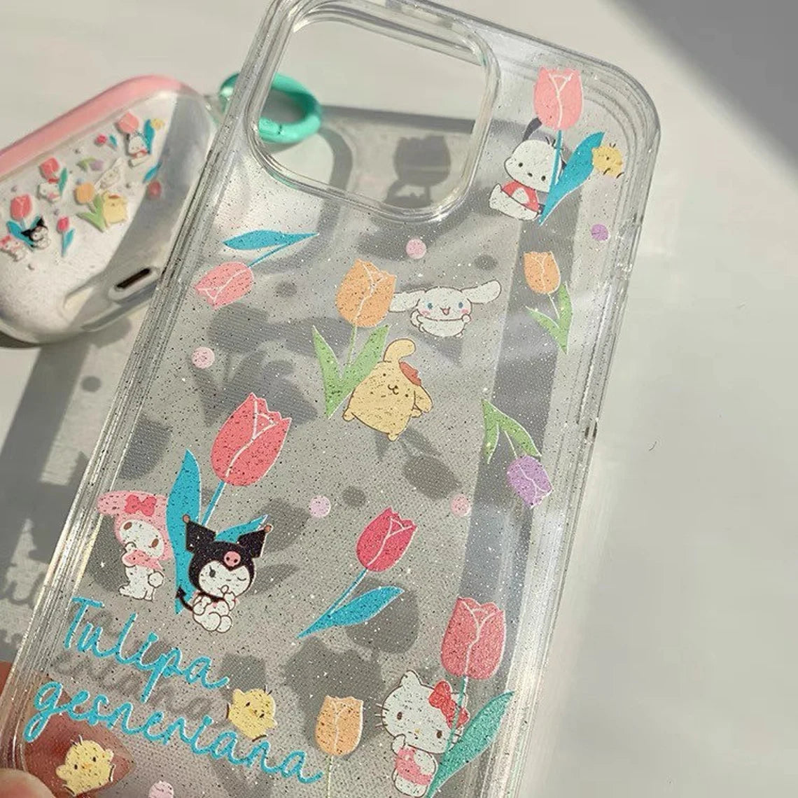 Japanese Cartoon Tulips with KT MM KU CN PN PC iPhone Case 6 7 8 PLUS SE2 XS XR X 11 12 13 14 Pro Promax 12mini 13mini KawaiiGiftLand