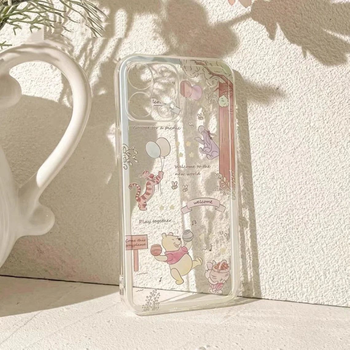 Cute Honey Bear Winnie with Friends Party Style iPhone Case 6 7 8 PLUS SE2 XS XR X 11 12 13 14 15 16 Pro Promax 12mini 13mini KawaiiGiftLand