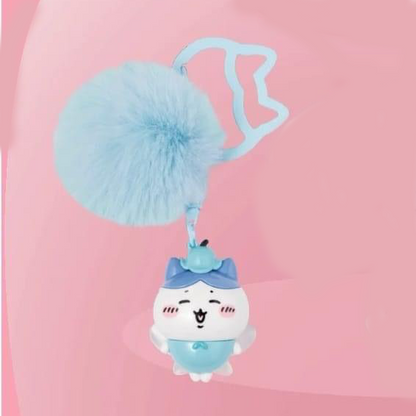 ChiiKawa X Miniso | ChiiKawa Hachiware Usagi Flower Fairy Light Pom Keychain - Kawaii Doll Keychain