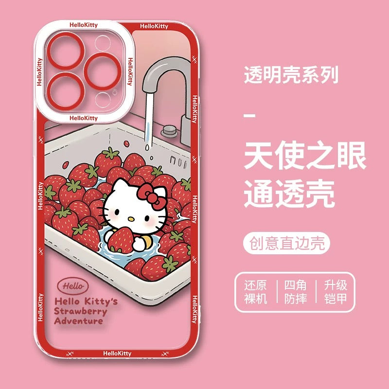 Japanese Cartoon Hello Kitty | Vintage Kitty Red Version - iPhone Case PLUS SE2 XS XR X 11 12 13 14 15 16 16e 17 17e Pro Promax 12mini 13mini