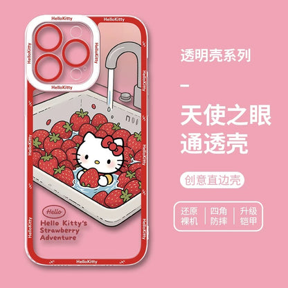 Japanese Cartoon Hello Kitty | Vintage Kitty Red Version - iPhone Case PLUS SE2 XS XR X 11 12 13 14 15 16 16e 17 17e Pro Promax 12mini 13mini