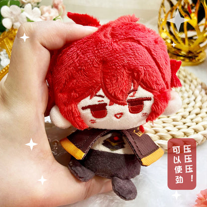 Game Character Genshin Keychain | Diluc Pantalone Kaeya Alberich Shikanoin Heizou Cute Kawaii 12cm Doll - Cute Kawaii Item