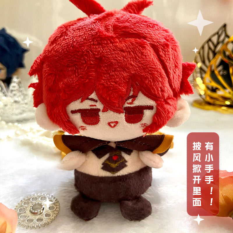 Game Character Genshin Keychain | Diluc Pantalone Kaeya Alberich Shikanoin Heizou Cute Kawaii 12cm Doll - Cute Kawaii Item