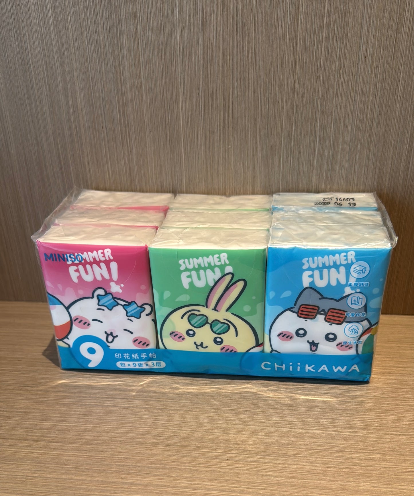 ChiiKawa X Miniso Hot Summer Series | ChiiKawa Hachiware Usagi Pocket Pack Tissue Paper 9 Packs - Kawaii Items Daily Necessities