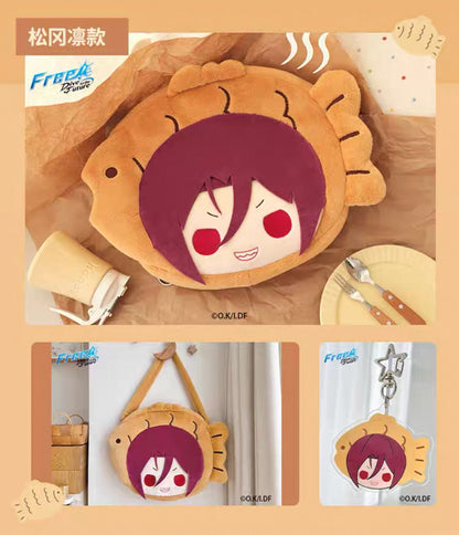 Japanese Anime Free! Iwatobi Swim Club Taiyaji 2 Ways Plush Itabag | Haruka Makoto Rin Kirishima Sosuke Cute Kawaii Backpack Shoulder Q Bean Bag - Cute Kawaii Item