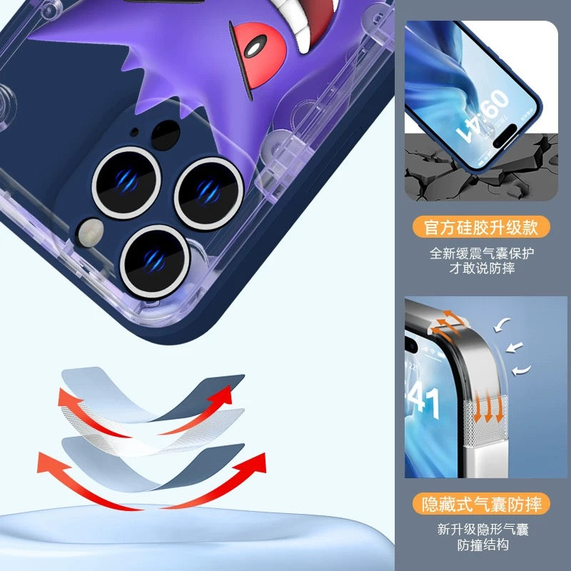 Japan Cartoon Pokemon Fun 3D Print Game Console Version Colour Silicone Case | Pikachu Bulbasaur Squirtle Charmander Psyduck Jigglypuff Eevee Gengar -  iPhone Case PLUS SE2 XS XR X 11 12 13 14 15 16 16e 17 17e Pro Promax 12mini 13mini