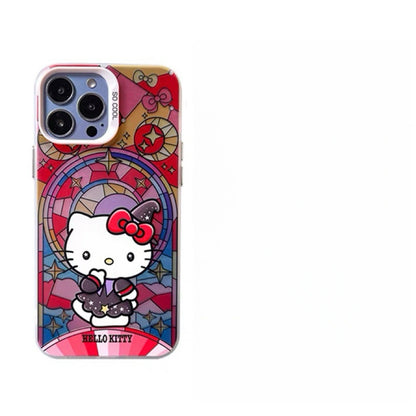 Japanese Cartoon Sanrio Magic Witch Laser Case | Hello Kitty My Melody Kuromi Cinnamoroll Pompompurin Hangydon Bad Badtz Maru 7 Styles - iPhone Case 11 12 13 14 15 16 16e 17 17e 18 Pro Promax
