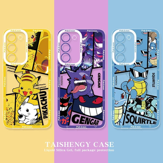 Japan Cartoon Pokemon Street Style | Pikachu Gengar Squirtle - Phone Case Samsung Galaxy S26 S25 S24 S23 S22 S21 FE Ultra