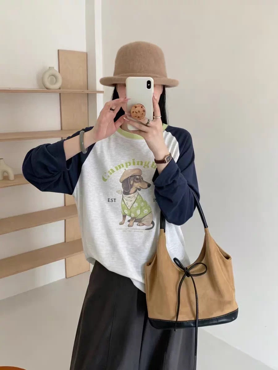 Korean Fashion Cute Animals Style Long-sleeved Sun Protection T-Shirt Series | Fashion Dachshund - Kawaii Fashion Items