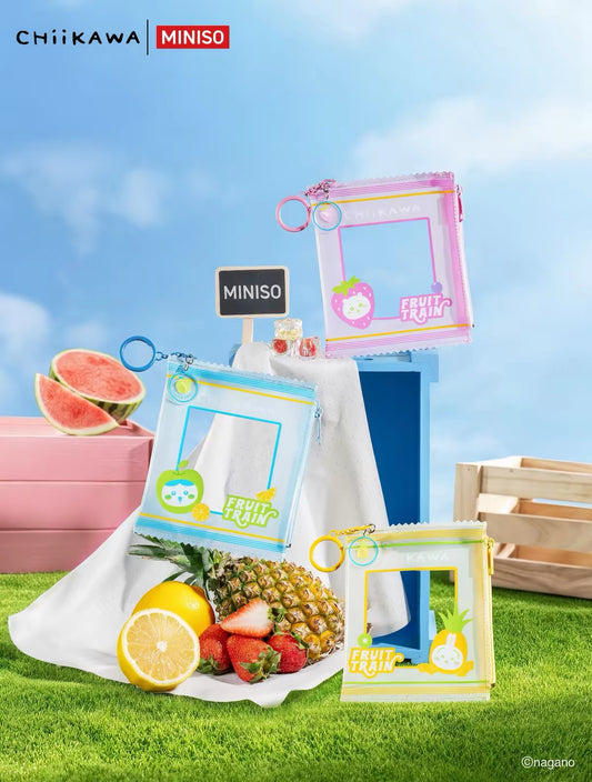 ChiiKawa X Miniso Fruit Market Series | ChiiKawa Hachiware Usagi Fruit Style Transparent Plastic Itabag Doll Bag Keychain - Kawaii Items Room Decoration