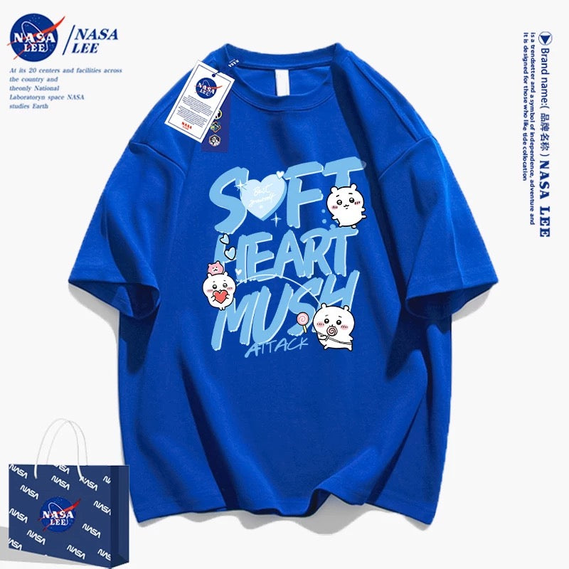 Japanese Cartoon ChiiKawa Casual Style T-Shirt Series | Chiikawa Soft Heart Mush Attack - Kawaii Fashion Items