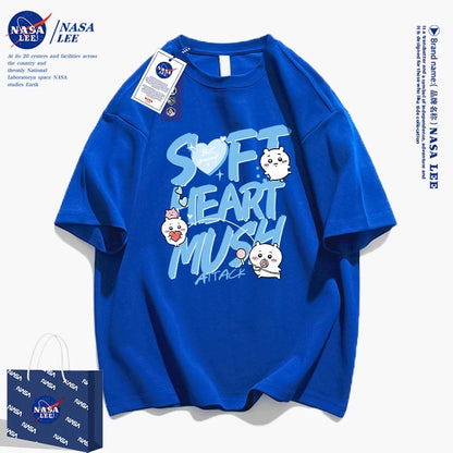 Japanese Cartoon ChiiKawa Casual Style T-Shirt Series | Chiikawa Soft Heart Mush Attack - Kawaii Fashion Items