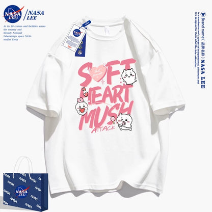 Japanese Cartoon ChiiKawa Casual Style T-Shirt Series | Chiikawa Soft Heart Mush Attack - Kawaii Fashion Items