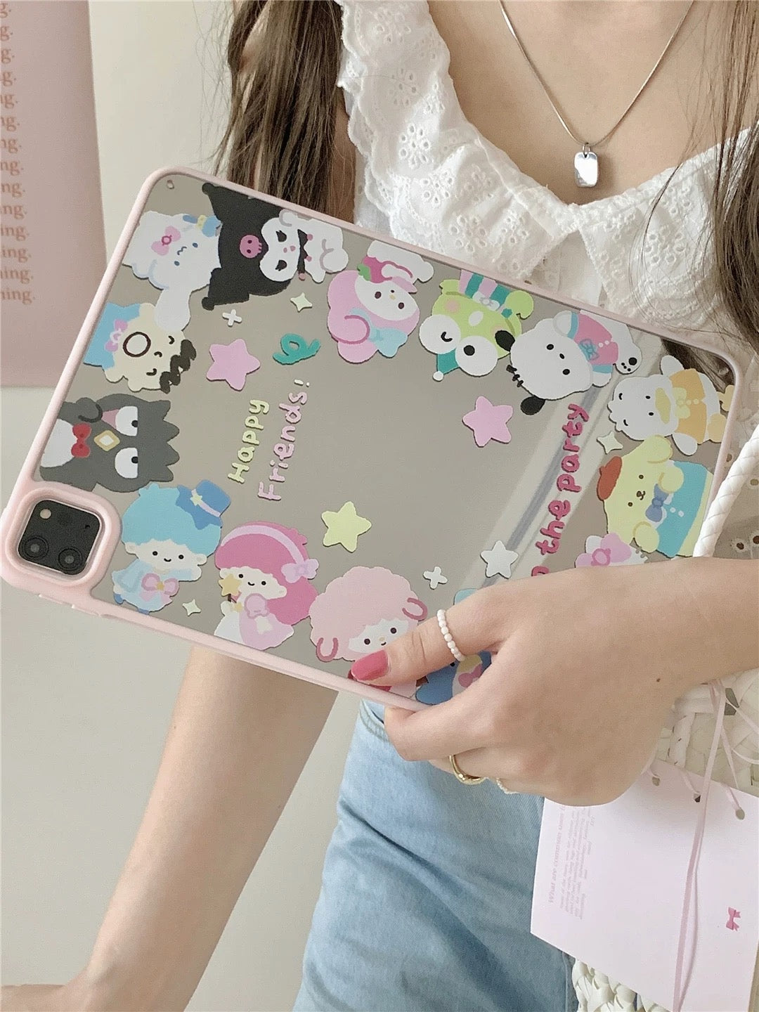 Japanese Cartoon Sanrio Happy Friends Join The Party Mirror Style - iPad Air 4 / iPad Pro