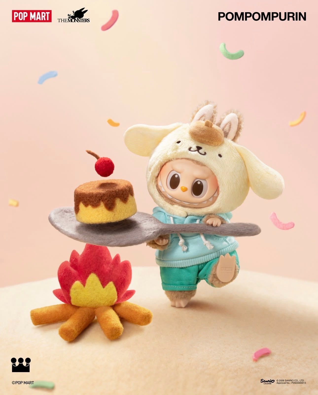 Popmart The Monster X Sanrio Characters Part 5 Series Limited Edition | Labubu Vinyl Face Plush Doll Figure Keychain - 15cm Kasing Lung Zimomo Labubu Toy Collection