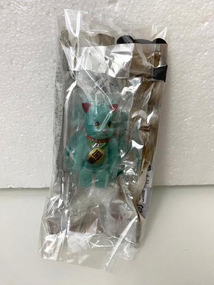 Japan Medicom Toy 100% Be@rbrick Series 33 | 'Lucky Cat' Blue Glow In The Dark - Retried Limited Rare Toy Collection