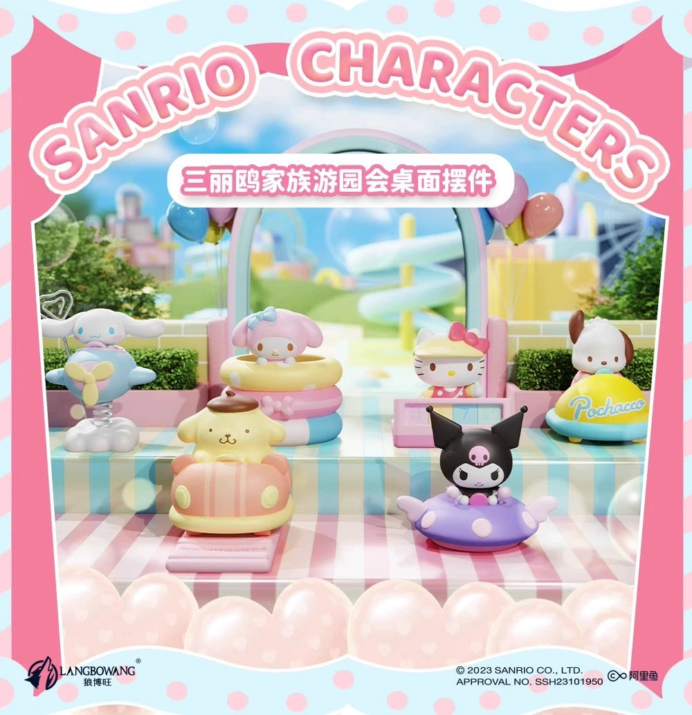 Top Toy x Sanrio Characters Amusement Park Desk Items | Hello Kitty My Melody Kuromi Cinnamoroll Pompompurin Pochocca - Collectable Toys Mystery Kawaii Stationery