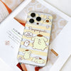 Japanese Cartoon Sanrio | Clean Yellow Line Pompompurin - iPhone Case 13 14 15 16 Pro Promax Plus